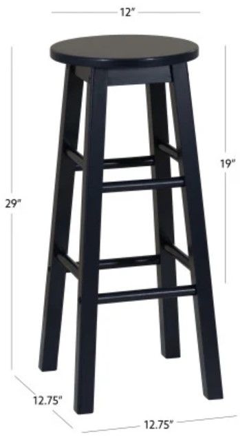 Linon Abby Navy Round Barstool-2