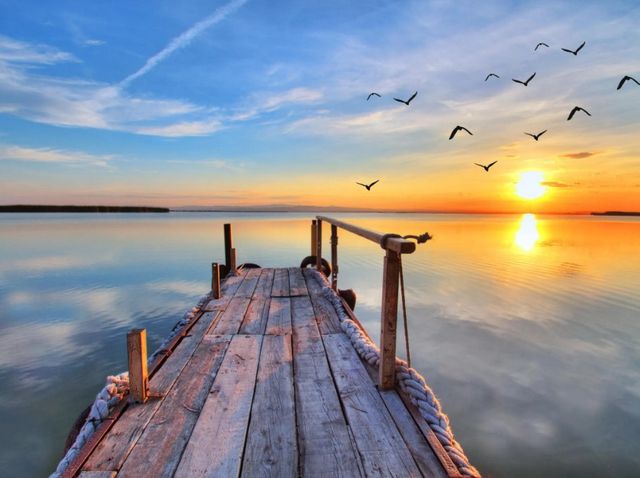 Classy Art Sunset Dock by Kesipun Wall Art-0