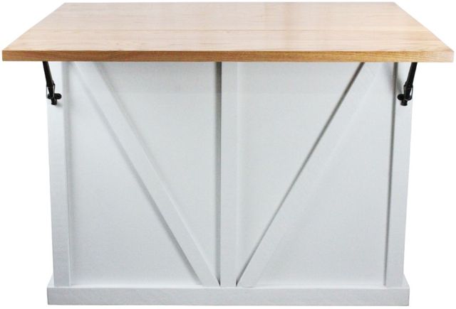 American Heartland Manufacturing Rustic Bright White Kitchen Island-4