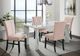 Elements International Bellini 5-Piece Pink/White Rectangular Dining Set-2