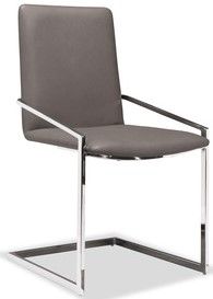 Mazin Furniture Jasmine Chrome/Gray Arm Dining Chair-0