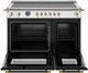 Bertazzoni Heritage Series 48" Fingerprint Resistant Stainless Steel Pro Style Induction Range with Gold Accents-1