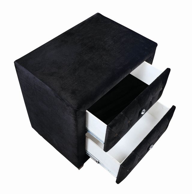 Coaster® Deanna Black Upholstered Nightstand-1