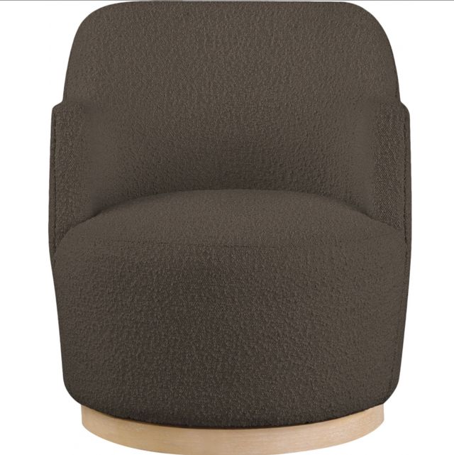 Meridian Furniture Clarita Brown Swivel Boucle Fabric Accent Chair-1