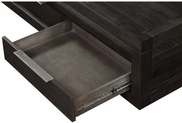 Modus Furniture Oxford Glass Top Coffee Table with Basalt Gray Base-3