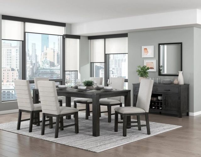 Homelegance® Orem Antique Black/Gray Upholstered Dining Side Chair-1