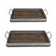 A & B Home 2-Piece Brown/Silver Tray Set-2