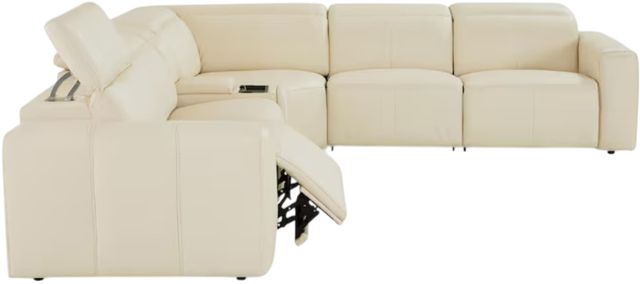 Bassett® Furniture Club Level Airy 6-Piece Linen Leather Power Reclining Sectional-2