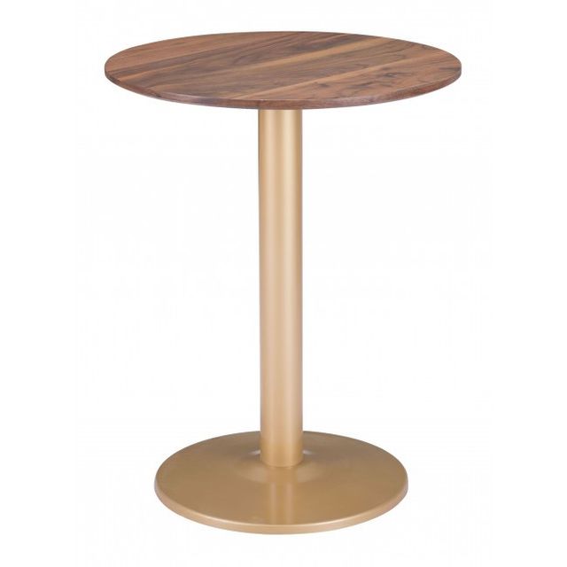 Zuo® Alto Brown Bistro Table with Gold Base-0