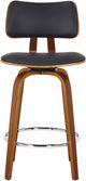 Inspire™ Zuni Black/Walnut 26" Swivel Counter Stool -3
