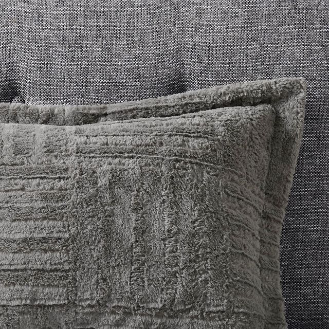 Olliix by Madison Park Arctic Grey Full/Queen Fur Down Alternative Comforter Mini Set-1