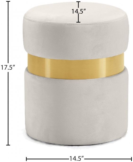 Meridian Furniture Hailey Cream Upholstered Stool-1