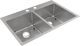 Elkay Crosstown® 3-Piece Polished Satin 33" x 22" x 9" 2-Hole Equal Double Bowl Dual Mount Sink Set-0