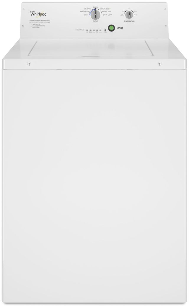 Whirlpool® Commercial 3.3 Cu. Ft. White Agitator Top Load Washer