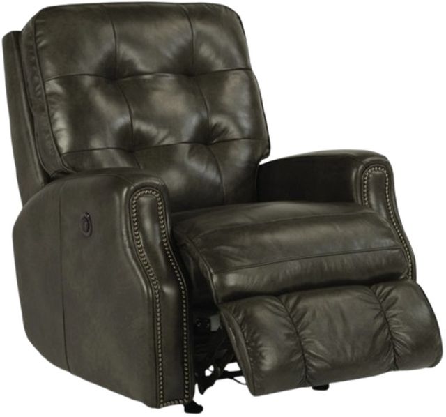 Flexsteel® Customizable Devon Leather Power Recliner with Nailhead Trim-1