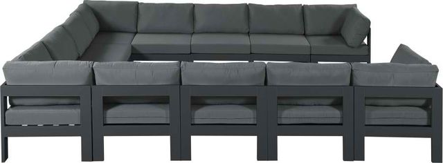 Meridian Furniture Nizuc 12-Piece Grey Outdoor Patio Modular Sectional Set-1