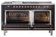Ilve® Nostalgie II Noblesse 60'' Glossy Black Pro Style Dual Fuel Range with Copper Trim-1