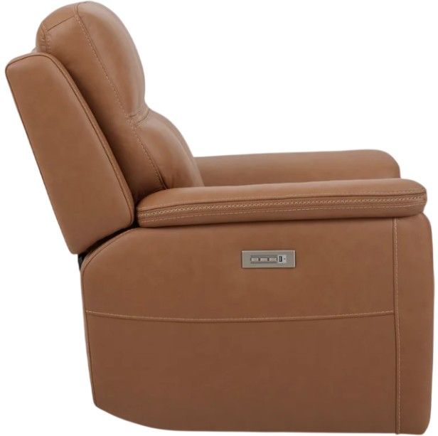 Flexsteel® Sawyer Harvest Leather Power Recliner with Power Headrest and Lumbar-2