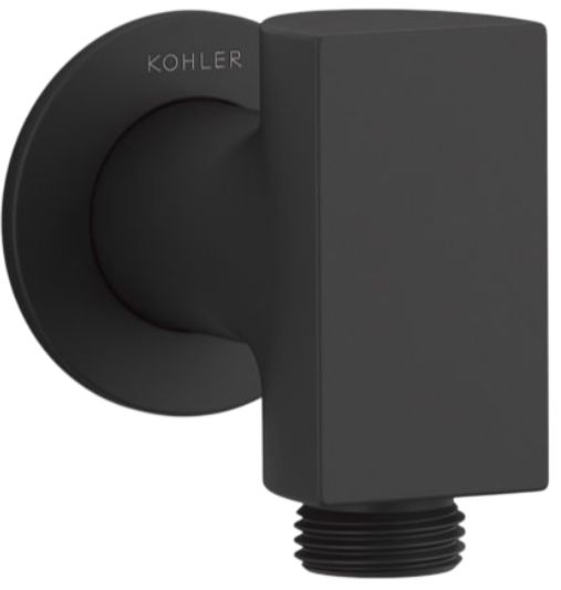 KOHLER® Exhale® Matte Black Wall-Mount Supply Elbow-0
