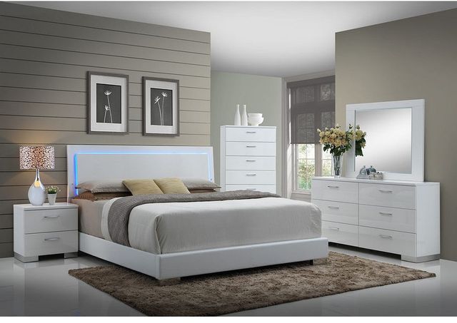 Coaster® Felicity Glossy White Nightstand-2