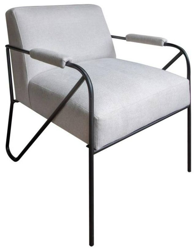 International Furniture Direct Lotus Beige/Matte Black Accent Chair-0