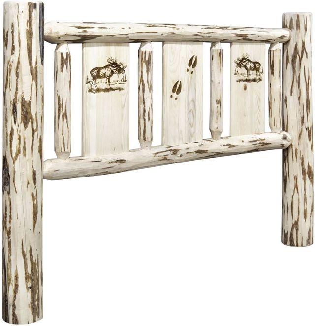 Montana Woodworks® Montana Collection Ready to Finish King Headboard with Laser Engraved Moose Design-0
