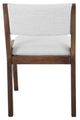 International Furniture Direct Zaphiro Lacquer Brown/White Upholstered Dining Side Chair-4