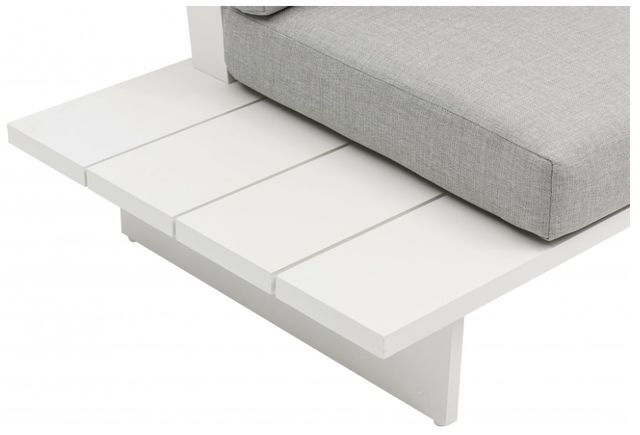 Meridian Furniture Maldives 4-Piece Gray/White Aluminum/Fabric Outdoor Modular Sectional-3