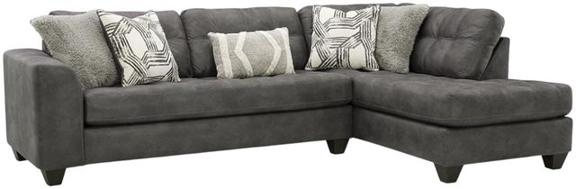 Albany Industries 2-Piece Crow Pewter Chaise Sectional-0