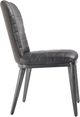 Moe's Home Collection Shelton 2-Piece Nimbus Black Leather Dining Chair Set-2