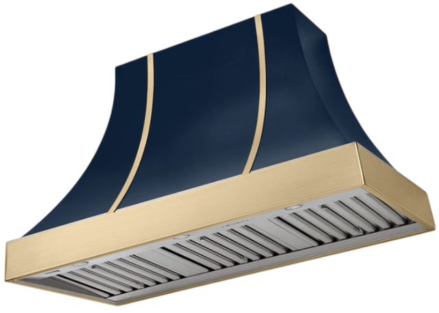 AGA Cascade 48" Indigo Wall Mounted Range Hood  with Polished Brass Trim-0