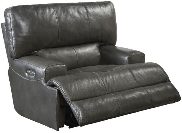 Catnapper® Wembley Steel Leather Power Lay Flat Recliner with Power Adjustable Headrest-1