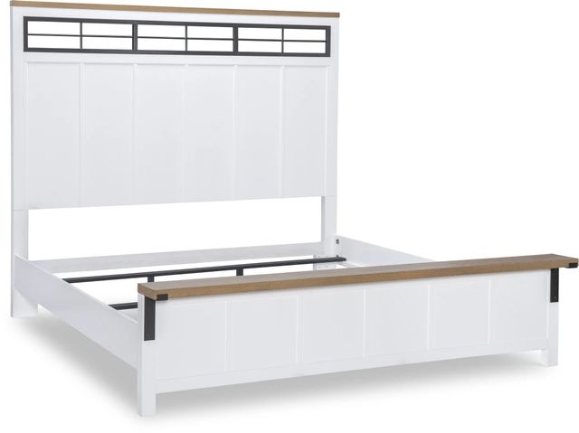 Legacy Classic Franklin Natural White Queen Window Panel Bed with Footboard Bench-3