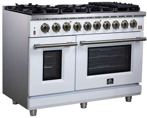 FORNO® Massimo Series Alta Qualita 48" White Pro Style Gas Range-2
