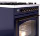Ilve® Nostalgie II Noblesse 30" Midnight Blue Pro Style Dual Fuel Range with Burnished Trim-4