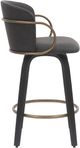 Inspire™ Lawson 2-Piece Charcoal/Black/Aged Gold 26" Swivel Counter Stool -2