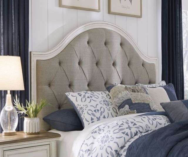 Signature Design by Ashley® Brollyn Chipped White Queen Upholstered Panel Headboard-3