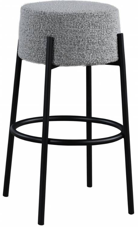 Meridian Furniture Avalon Gray/Matte Black Bar Stool-0