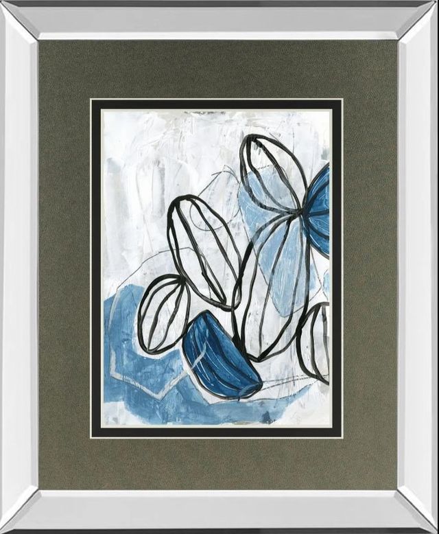 Classy Art Blue Lanterns I by June Erica Vess Mirror Framed Wall Art-0