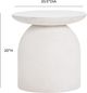 TOV Furniture Aloe White Concrete Indoor/Outdoor Side Table-2