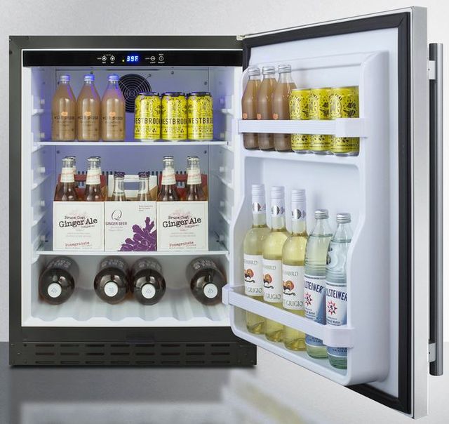 Summit® 4.2 Cu. Ft. Stainless Steel Under the Counter Refrigerator with Left Hand Door-3