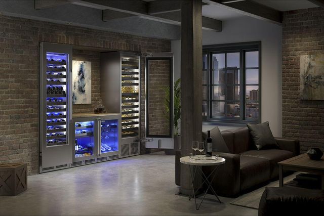 Perlick® Signature Series 24" 5.2 Cu. Ft. Panel Ready Left Hinged Built-in Wine Cooler with LED Lights-1