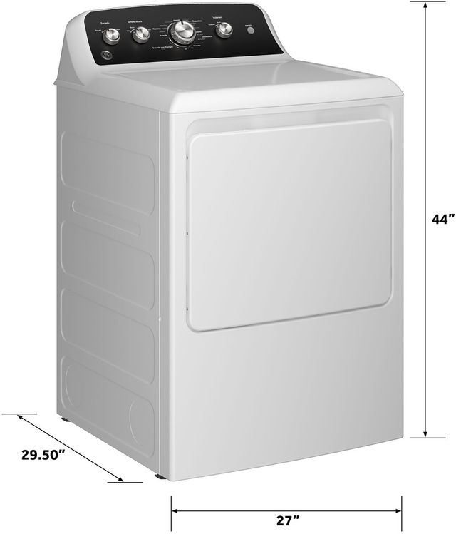 GE® 7.2 Cu. Ft. White Electric Dryer with Spanish Control Panel-1