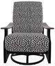Telescope Casual St. Catherine Agra Classic/Black Aluminum/Fabric Outdoor MGP Cushion Swivel Rocker with Boardwalk Rustic Arms-1