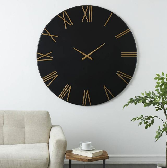 Deco Marche Black/Gold 48" Wall Clock-4