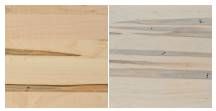 Country View Woodworking Customizable Bakersfield Wormy Maple Top 42" Dining Table with 2-Leaves and Brown Maple Base-3