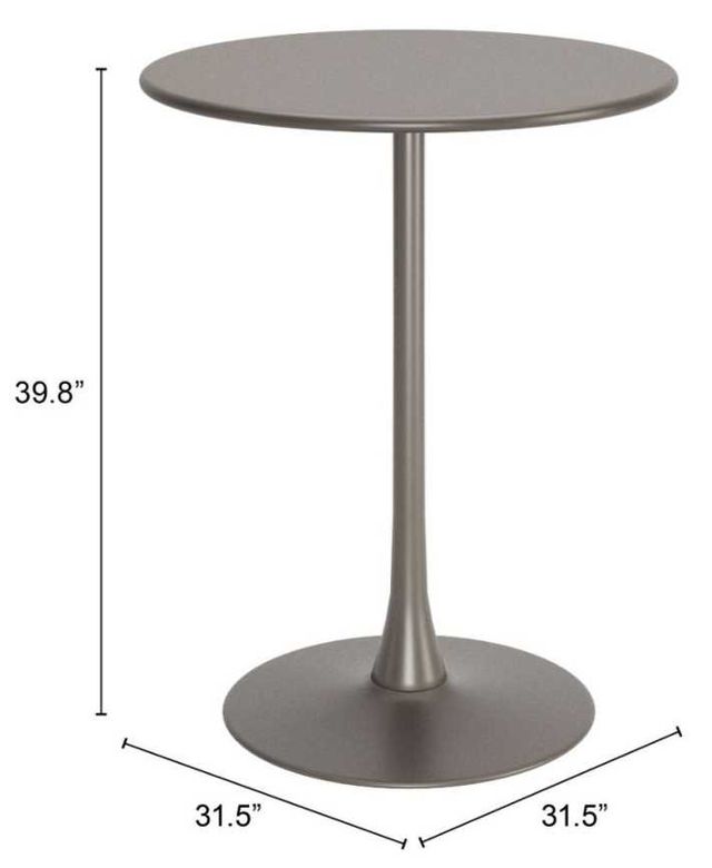 Zuo® Modern Soleil Taupe Powder Coated Steel Bar Table-3