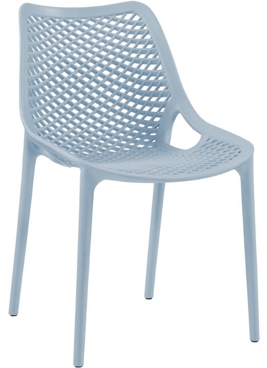 Meridian Furniture Mykonos Sky Blue Plastic Outdoor Patio Dining Side Chair-0
