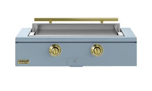 Caliber™ Rockwell Social 42" Bluestone Built-In Natural Gas Outdoor Griddle with Brass Hardware-0