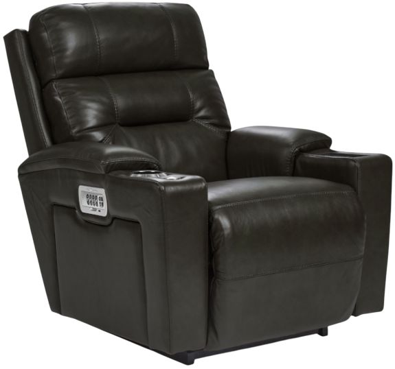 La-Z-Boy® Neo Charcoal Leather Power Rocking Recliner with Headrest and Lumbar-0